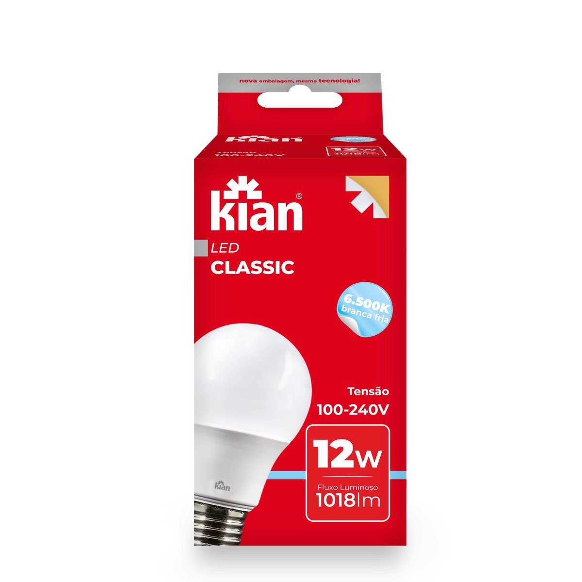 Lâmpada Led Bulbo Kian 12w 6500k Branca Fria 5 Peças - 5