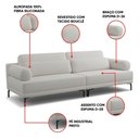 Ver imagem 3 de Sofá 4 Lugares Living 274cm Pé Ferro Romeu Bouclê K01 - D'Rossi Cinza Claro