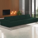 Ver imagem 2 de Sofá Ilha Modular com Puff para Sala Living 432cm Georgia K04 Veludo Verde - Mpozenato