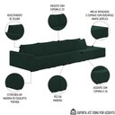 Ver imagem 3 de Sofá Ilha Modular com Puff para Sala Living 432cm Georgia K04 Veludo Verde - Mpozenato