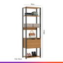 Ver imagem 4 de Guarda Roupa Closet Aberto Modulado Estilo Industrial Carvalho/Cinza Cabideiro 6 Gv MDP - PRIME