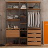 Guarda Roupa Closet Aberto Modulado Estilo Industrial Carvalho/Cinza Cabideiro 6 Gv MDP - PRIME - 1