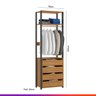 Guarda Roupa Closet Aberto Modulado Estilo Industrial Carvalho/Cinza Cabideiro 6 Gv MDP - PRIME - 2