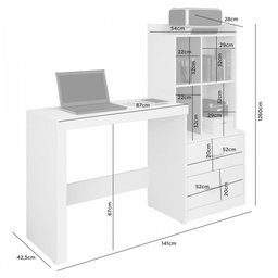 Mesa Escrivaninha Alana 2 Gavetas Cinamomo/off White - Jcm Móveis - 3