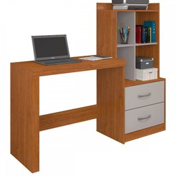 Mesa Escrivaninha Alana 2 Gavetas Cinamomo/off White - Jcm Móveis - 2