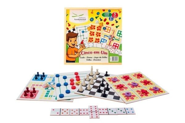 Jogos de Mesa Super Jogos Damas, Ludo e Trilha Pais e Filhos