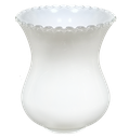 Ver imagem 1 de Cúpula Manga Babada P/lampião Retrô de Vidro Branco Brilho