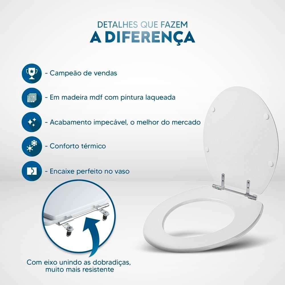 Tampa de Vaso Decorado Golfinhos Porto para Bacia Luzarte 6lpf Convencional - 3