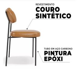 Kit 6 Cadeiras para Sala de Jantar e Cozinha Melissa em Aço Carbono - 4