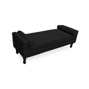 Ver imagem 1 de Recamier Calçadeira Fênix Baú Estofado Quarto Solteiro 100cm Suede Preto - LM DECOR