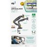 Suporte Articulado de Mesa, Elg, Af160n, para 2 Monitores, Pistão a Gás, Giro 360°, até 9kg, Preto - 9