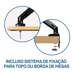 Suporte Ergonômico Articulado P/ 2 Monitores até 35 - 5