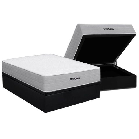 Cama Box Baú Crc Casal +Colchão Molas Venno Ortobom 138x188
