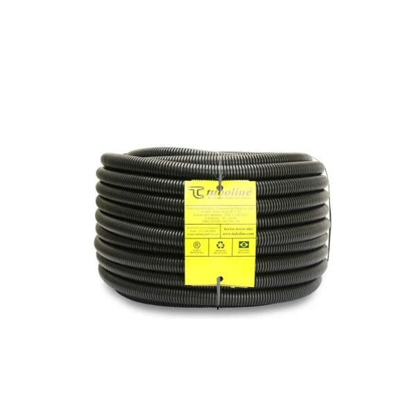 Conduíte Corrugado Extra 3/4" 50 Metros Preto Tuboline - 1