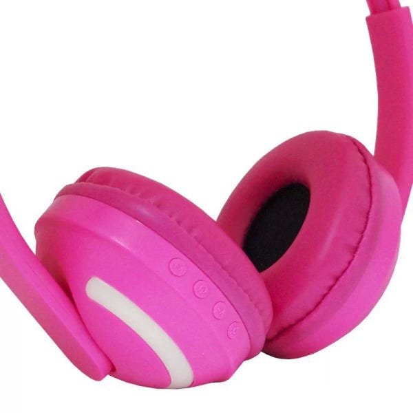 Fone Ouvido Headphone Bluetooth Sem Fio Estéreo Orelha Gato Led Infantil P2  Exbom HF-C240BT - BEST SALE SHOP