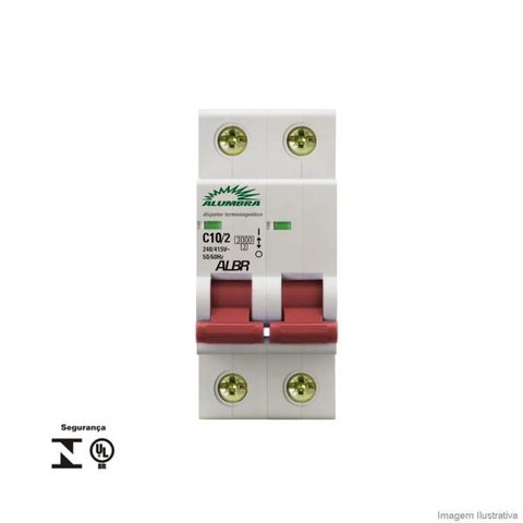 Disjuntor bipolar C10/2 Alumbra