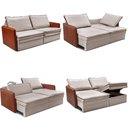 Ver imagem 2 de Sofá sem Caixa Retrátil Baú 1,75m Cama Inbox Grace Tecido Linho e Courino Bege Claro