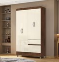 Ver imagem 1 de Guarda Roupas Ideal Plus 4 Portas 2 Gavetas - Imbuia /champanhe Vila Rica