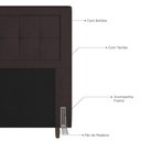 Ver imagem 2 de Cabeceira King Size Luxor 195Cm Com Tachas E Frame Marrom