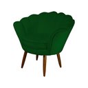 Ver imagem 1 de Poltrona Decorativa Pétala Suede Verde Pés Madeira Ms Decor