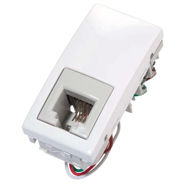 Tomada para telefone RJ11 1 módulo Única branca Schneider - 1