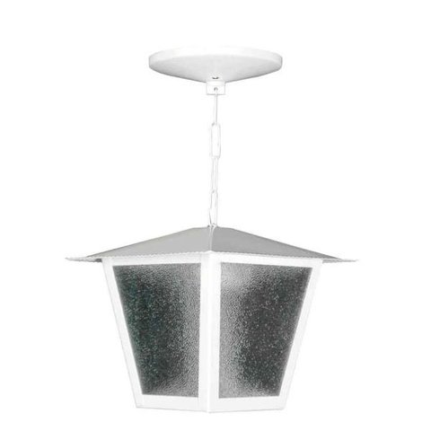 Pendente de aço Campinas quadrado 01 E27 20W L-4-C branco Ideal