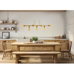 Pendente Lustre Ciciliano 7 Lâmpadas Moderno Industrial 97cm - Dourado - 3