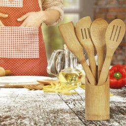 Conjunto de Utensílios de Cozinha em Bambu 5 Peças Welf - 4