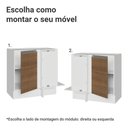 Ver imagem 4 de Balcão de Canto 1 Porta (sem Tampo) Branco/Rustic Glamy Madesa