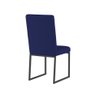 Cadeiras Estofadas Base de Ferro Preto para Mesa de Jantar Cor:azul Marinho - 6