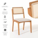 Ver imagem 5 de Kit 4 Cadeiras com Encosto Tela Assento Estofado Verona Bege/Cru/Verniz Mel