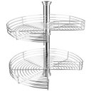 Ver imagem 1 de Cesto Giratório Redondo Fruteira 60cm para Armário Dupla Masutti Módulo de Canto Cromada para Armári