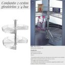 Ver imagem 2 de Cesto Giratório Redondo Fruteira 60cm para Armário Dupla Masutti Módulo de Canto Cromada para Armári
