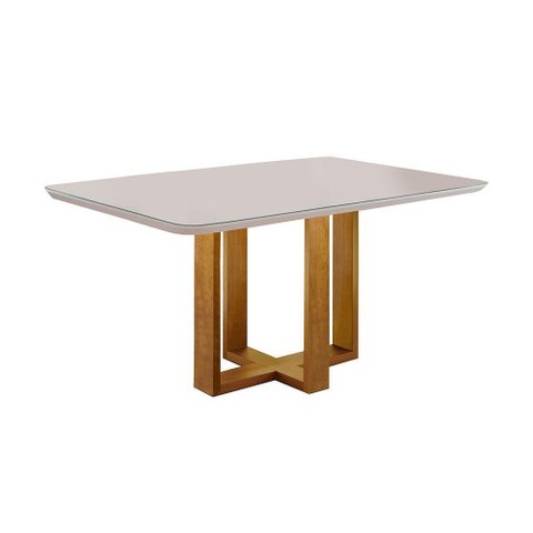 Mesa de Jantar Lisy com 4 Cadeiras Safira Móveis Mundial Mel/cinza