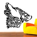 Ver imagem 1 de Adesivo de Parede Lobo Tribal-Medio 58x55cm