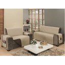 Ver imagem 1 de Protetor de Sofá Impermeável King 2/3 Lugares Dupla Face Cáqui/Tabaco