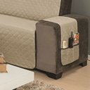 Ver imagem 3 de Protetor de Sofá Impermeável King 2/3 Lugares Dupla Face Cáqui/Tabaco