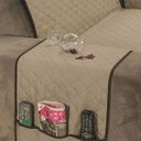 Ver imagem 4 de Protetor de Sofá Impermeável King 2/3 Lugares Dupla Face Cáqui/Tabaco