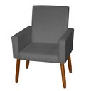Ver imagem 2 de Poltrona Decorativa Mel Suede Cinza Sky Mobile
