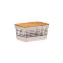 Ver imagem 1 de Cesto Organizador Grid com Tampa em Bambu 2,5l ou Bege