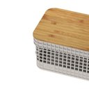 Ver imagem 3 de Cesto Organizador Grid com Tampa em Bambu 2,5l ou Bege