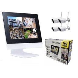 Dvr Câmera Com Monitor Sem Fio HD Wireless Kit 4 Câmeras Visao Noturna - 4 Dvr Câmera Com Monitor Sem Fio HD Wireless Kit 4 Câmeras Visao Noturna - 4
