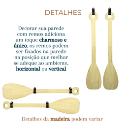 Remo de Madeira Pinus Decorativo Artesanal - 4