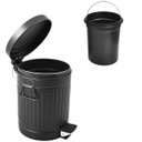 Ver imagem 1 de Lixeira de Ferro Preta Com Pedal Lixo Cesta 5L Casa Escritório