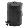 Lixeira de Ferro Preta Com Pedal Lixo Cesta 5L Casa Escritório - 2