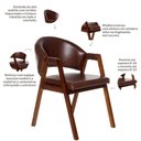 Ver imagem 2 de Kit 8 Cadeiras Sala de Jantar Premium Madeira Maciça Corino Marrom Escuro Movellu Home