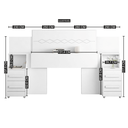 Ver imagem 2 de Cabeceira Casal Extensível com 2 Mesas de Cabeceira 4 Gavetas com Tomada Síria 