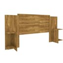 Ver imagem 4 de Painel Cama Box Madeirado Casal/quenn Arizona C/ 2 Mesas e Prateleiras Branco/neve - Tcil Móveis
