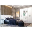 Ver imagem 3 de Painel Cama Box Madeirado Casal/quenn Arizona C/ 2 Mesas e Prateleiras Branco/neve - Tcil Móveis