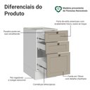 Ver imagem 3 de Balcão de Cozinha 40 cm 3 Gavetas (sem Tampo) Branco/Crema Vik Madesa